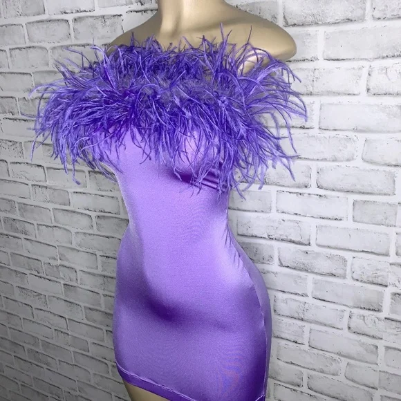 princess polly baby blue dress Dresses | Custom Lilac Feather Bodycon Dress